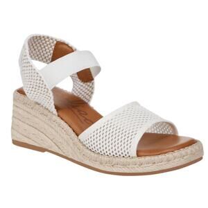 Zodiac Women's Noreen Ankle Strap Espadrille Wedge Sandals White Size 6 1/2